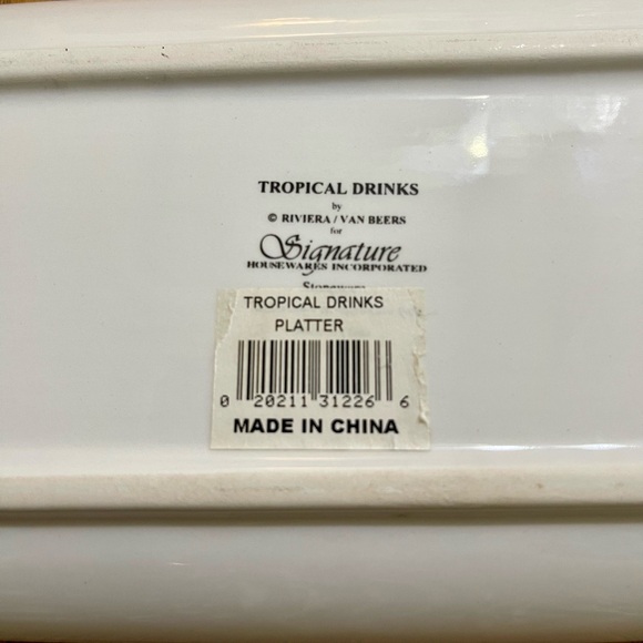 Signature Housewares Stoneware Platter with Tropical Drinks by Rivierra Van Beer - Picture 9 of 14